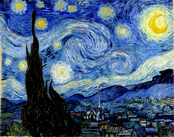 ‘별이 빛나는 밤(The Starry Night)’은 ‘빈센트 반 고흐’의 가장 알려진 그림이다. 밤하늘은 별빛으로 요동치고 땅에선 사이프러스나무가 마치 불꽃처럼 하늘 높이 향한다. 그러나 첨탑 높은 교회와 마을은 그것도 모르고 고요하기만 하다.[그림출처=위키미디어]